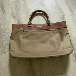 MICHAEL KORS - Large Colgate East West Leather & Nylon Satchel Brown Tote